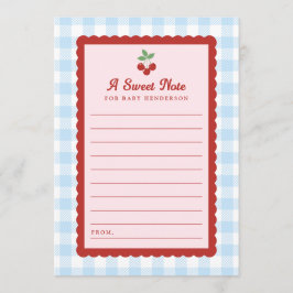Kers Zoete Aantekening Baby Shower Platte Advieska Advieskaart
