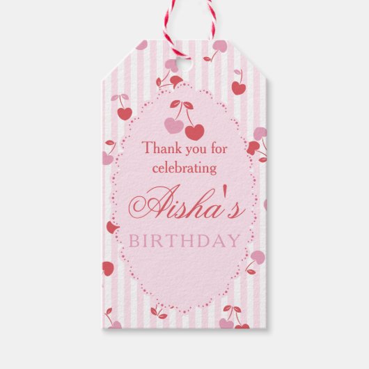 Kers Zoete Bedankt Labels Cadeaulabel (Voorkant)