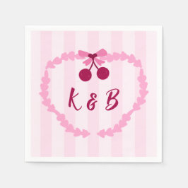 Kers Zoete Roze Bruiloft Servetten