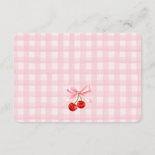 Kers Zoete Roze Coquette Boog Deel Een Receptkaart Informatiekaartje (Achterkant)