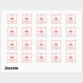 Kers zoete verjaardag Roze Strik Gingham Vierkante Sticker (Vel)