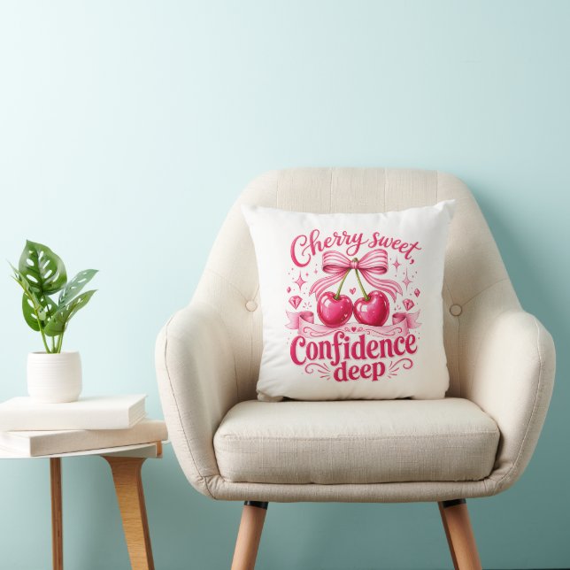 Kers Zoete Vertrouwen Diepe Roze Flirt Quote Kussen (Stoel)