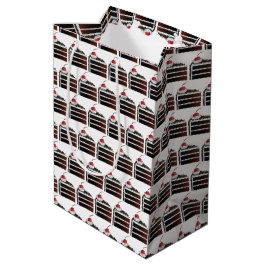 Kers Zwarte Woud Taart Slice Verjaardagsfeest Eten Medium Cadeauzakje