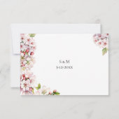 Kersbloesem bloem RSVP kaart (Achterkant)
