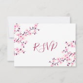 Kersbloesem Bruiloft RSVP Kaartje (Achterkant)