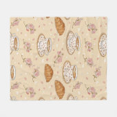 Kersbloesem Coffee Cozy Patroon (2) Fleece Deken (Voorkant (Horizontaal))