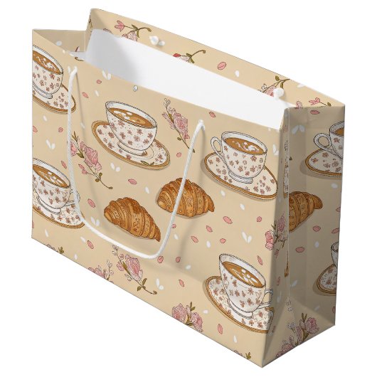 Kersbloesem Coffee Cozy Patroon (2) Groot Cadeauzakje (Voorkant Gekanteld)