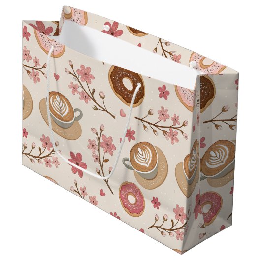 Kersbloesem Coffee Cozy Patroon (3) Groot Cadeauzakje (Voorkant Gekanteld)