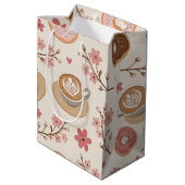 Kersbloesem Coffee Cozy Patroon (3) Medium Cadeauzakje (Achterkant Gekanteld)