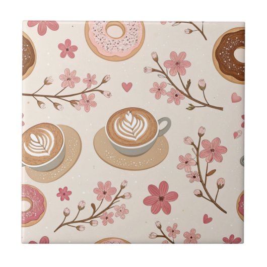 Kersbloesem Coffee Cozy Patroon (3) Tegeltje (Voorkant)