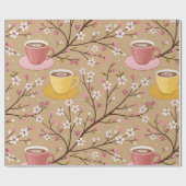 Kersbloesem Coffee Cozy Patroon (4) Cadeaupapier (Vlak)