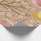 Kersbloesem Coffee Cozy Patroon (4) Cadeaupapier (Hoek)