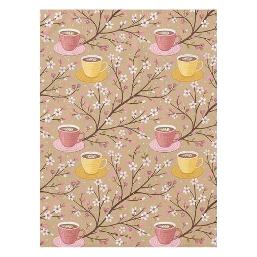 Kersbloesem Coffee Cozy Patroon (4) Tafelkleed (Voorkant)