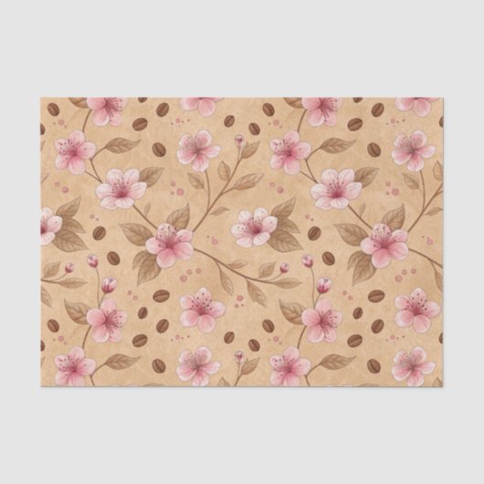 Kersbloesem Coffee Cozy Patroon (5) Tissuepapier (Voorkant)