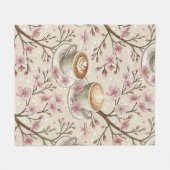 Kersbloesem Coffee Cozy Patroon (6) Fleece Deken (Voorkant (Horizontaal))