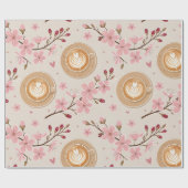 Kersbloesem Coffee Cozy Patroon (7) Cadeaupapier (Vlak)