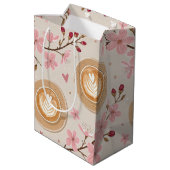 Kersbloesem Coffee Cozy Patroon (7) Medium Cadeauzakje (Achterkant Gekanteld)