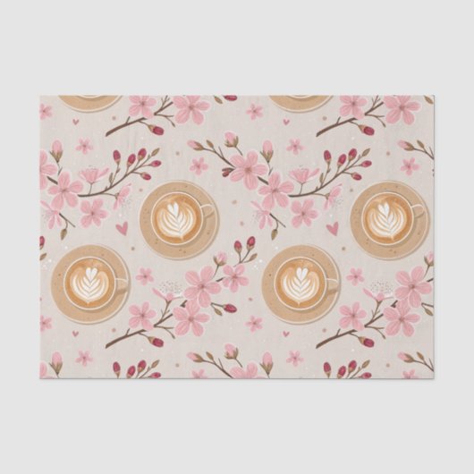 Kersbloesem Coffee Cozy Patroon (7) Tissuepapier (Voorkant)