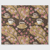 Kersbloesem Coffee Cozy Patroon (8) Cadeaupapier (Vlak)