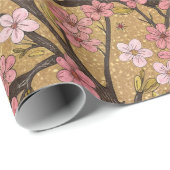 Kersbloesem Coffee Cozy Patroon (8) Cadeaupapier (Rol Hoek)