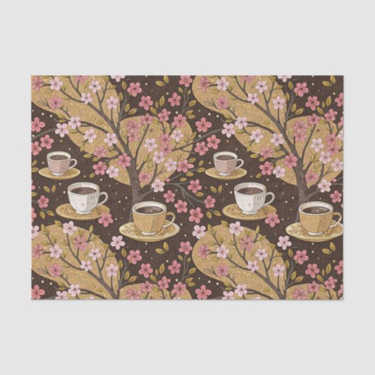 Kersbloesem Coffee Cozy Patroon (8) Tissuepapier (Voorkant)