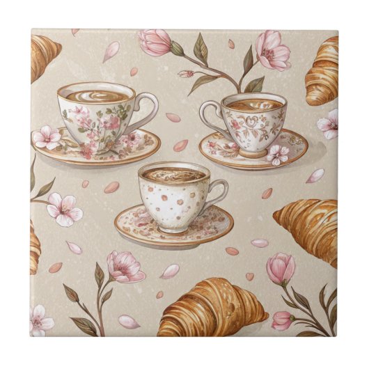 Kersbloesem Coffee Cozy Patroon (9) Tegeltje (Voorkant)