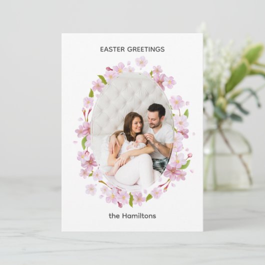 Kersbloesem Pasen Frame Kaart (Staand voorkant)