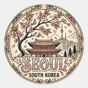 Kerse bloesems in Seoul Zuid-Korea Ronde Sticker