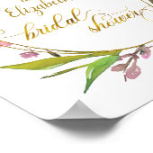 Kersebloem Gouden Lijst Bruidsdiner Poster (Hoek)