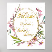 Kersebloem Gouden Lijst Bruidsdiner Poster (Voorkant)