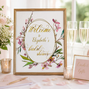 Kersebloem Gouden Lijst Bruidsdiner Poster
