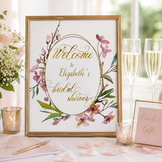 Kersebloem Gouden Lijst Bruidsdiner Poster