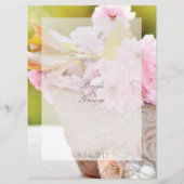 Kersebloesem bewerkbare huwelijksmenu menu (Achterkant)