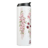 Kersebloesem Bloemenaquarel, Naam toevoegen Thermosbeker (Gedraaid links)