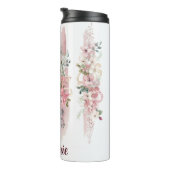 Kersebloesem Bloemenaquarel, Naam toevoegen Thermosbeker (Geroteerd rechts)