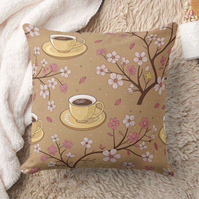 Kersebloesem Coffee Cozy Patroon (1) Kussen (Deken)
