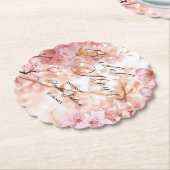 Kersebloesem Delight Bruidsfeest Uitnodiging Kartonnen Onderzetters (Gekanteld)