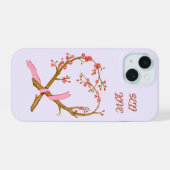Kersebloesem Hart Zelfliefde Hoesje iPhone 15 Case (Achterkant horizontaal)