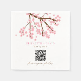 Kersebloesem Huwelijksfoto Upload QR Code Servet