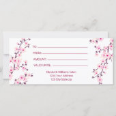 Kersebloesem Roze Wit Cadeaubon (Achterkant)