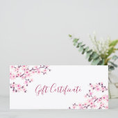 Kersebloesem Roze Wit Cadeaubon (Staand voorkant)