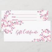 Kersebloesem Roze Wit Cadeaubon (Voorkant / Achterkant)