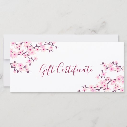 Kersebloesem Roze Wit Cadeaubon (Voorkant)