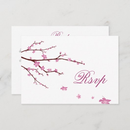 Kersebloesem RSVP Kaarten Voor Trouwen (Voorkant / Achterkant)