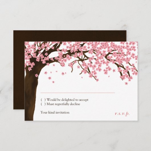 Kersebloesem / Sakura Aquarel RSVP (Voorkant / Achterkant)