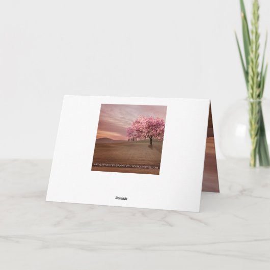 Kersebloesem Trouwfoto Bedankkaart (Achterkant)