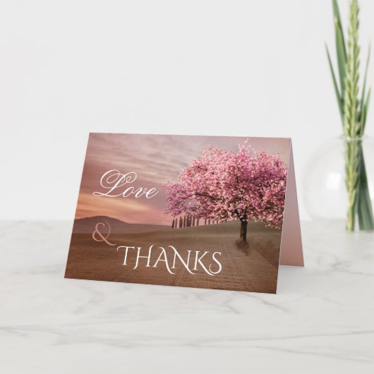 Kersebloesem Trouwfoto Bedankkaart (Voorkant)