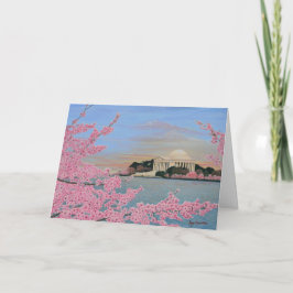 Kersebloesems bij zonsopgang wenskaart kaart
