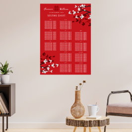 Kersebloesems Dubbel Xi Aziatisch Huwelijk Stoelen Poster