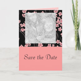 Kersebloesems op Zwarte Foto Kaart